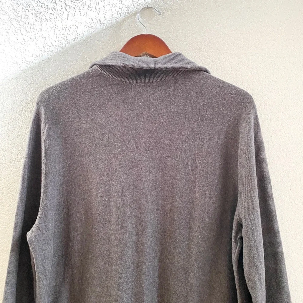 Banana Republic Men's Charcoal Gray Quarter Zip Sweater L Cotton Nylon Blend‎